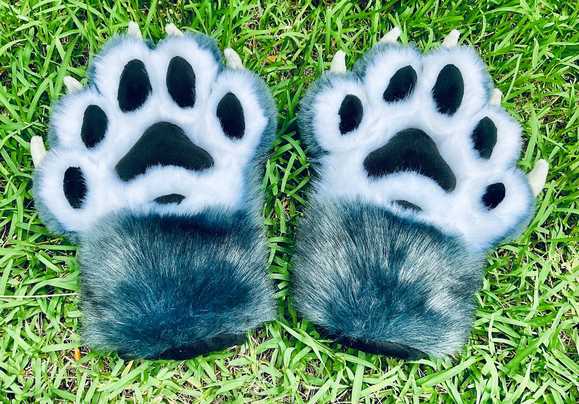 Blue 5-finger Fursuit Puffy Paws - Etsy