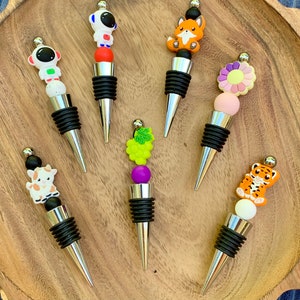 Handcrafted Beaded Wine Stopper: Animal & Novelty Designs