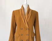 80s Orange Blazer, Shawl Collar Jacket