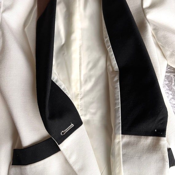Vintage Summer Blazer, White Blazer, Shawl Collar… - image 7