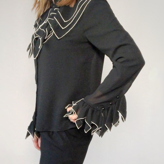 Black Statement Blouse, Rock Goddess Blouse