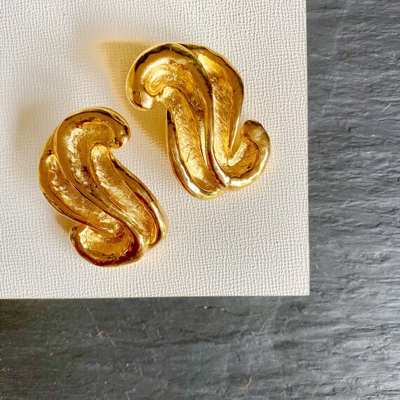 80s Statement Earrings, Gold Statement Earrings