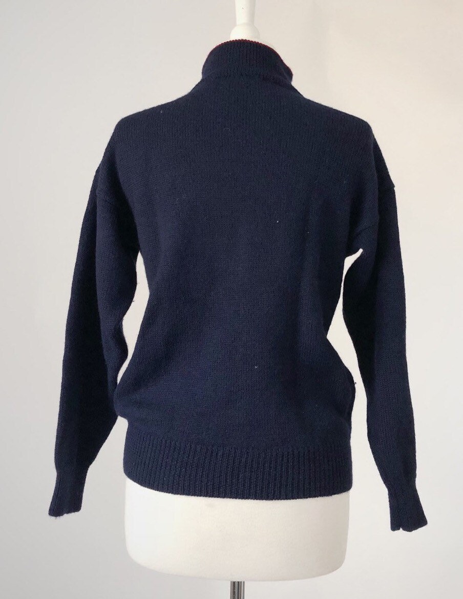 Preppy Navy Sweater Deans of Scotland Wool Sweater | Etsy