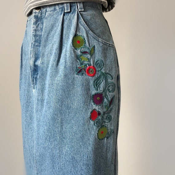 floral jean skirt