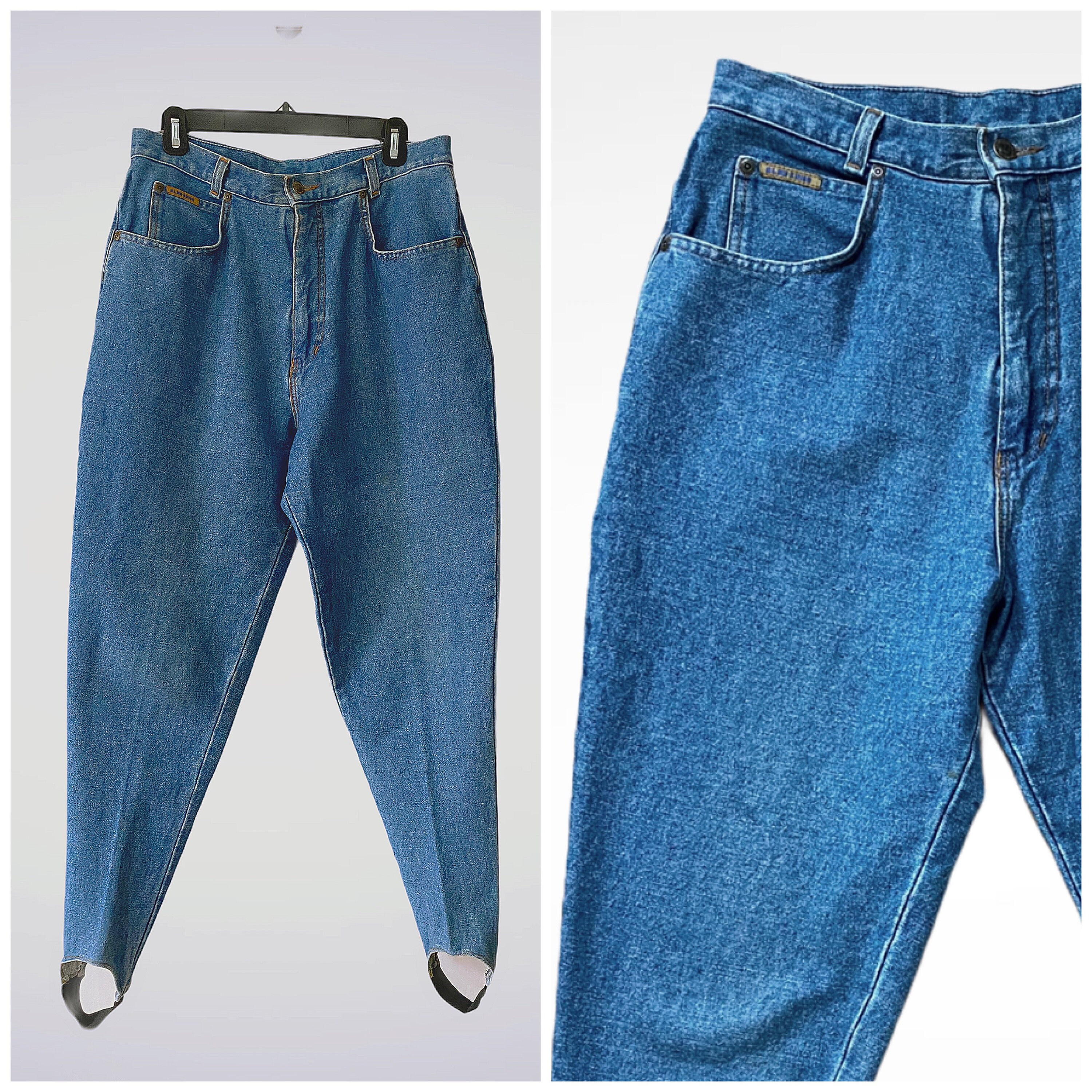 denim stirrup pants