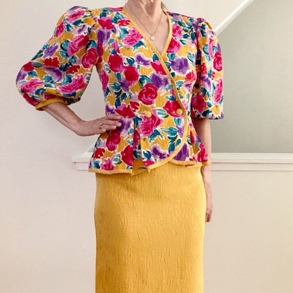80s Lillie Rubin, Floral Skirt Suit,