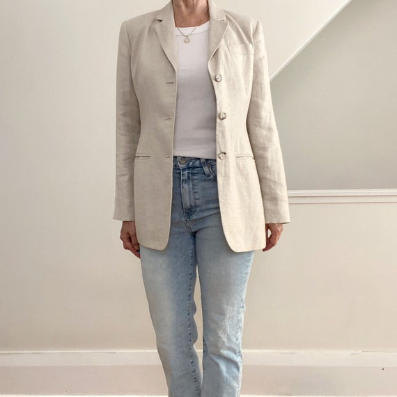 Beige Linen Jacket, Classic Blazer, Banana Republi