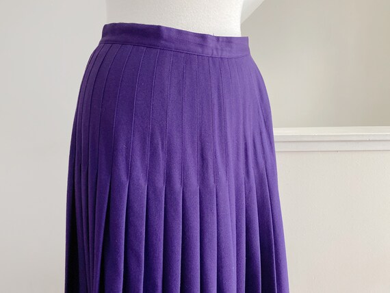 purple pleated maxi skirt