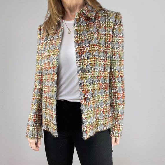 Vintage Tweed Blazer, Colorful Boxy Blazer, Bill B