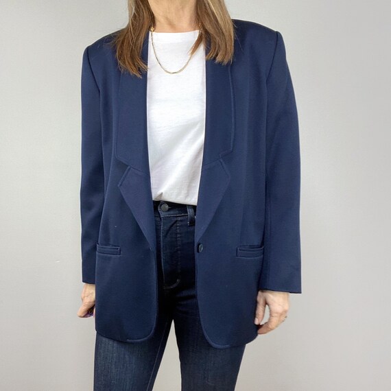 Oversized Blue Blazer, Minimalist Blazer