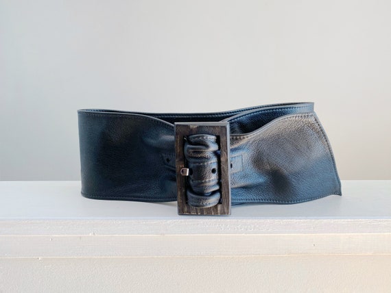 80s Wide Belt, Brown Leather Belt, Soft Belt
