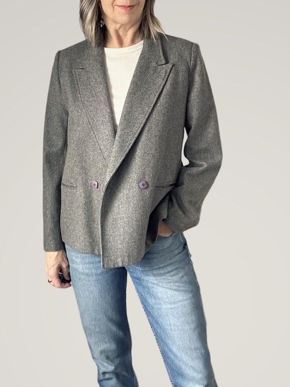 Vintage Wool Blazer, Preppy Tailored  Blazer, Vin… - image 2
