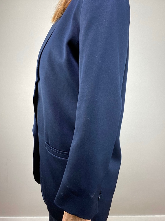 90s Oversized Navy Blazer, Minimalist Wool Blazer… - image 8
