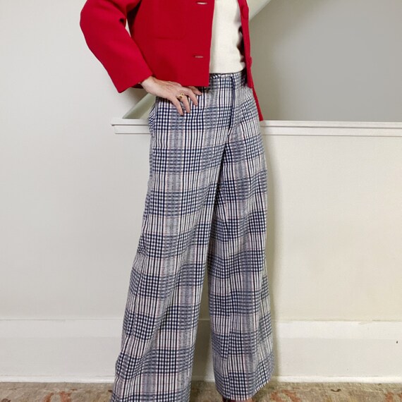 70s Plaid Pants, Wide Legged Pants