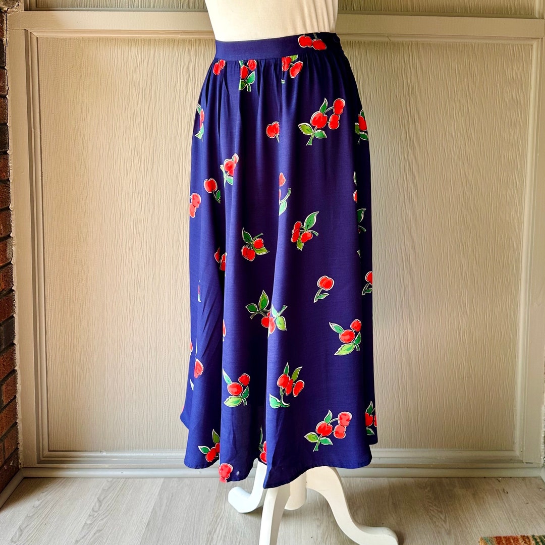 Vintage Carole Little Skirt Novelty Print Midi Rayon Skirt - Etsy