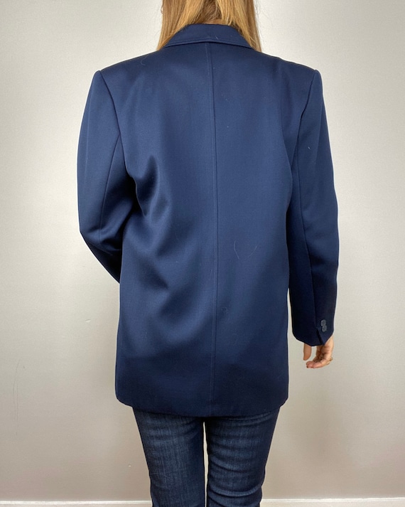 90s Oversized Navy Blazer, Minimalist Wool Blazer… - image 4