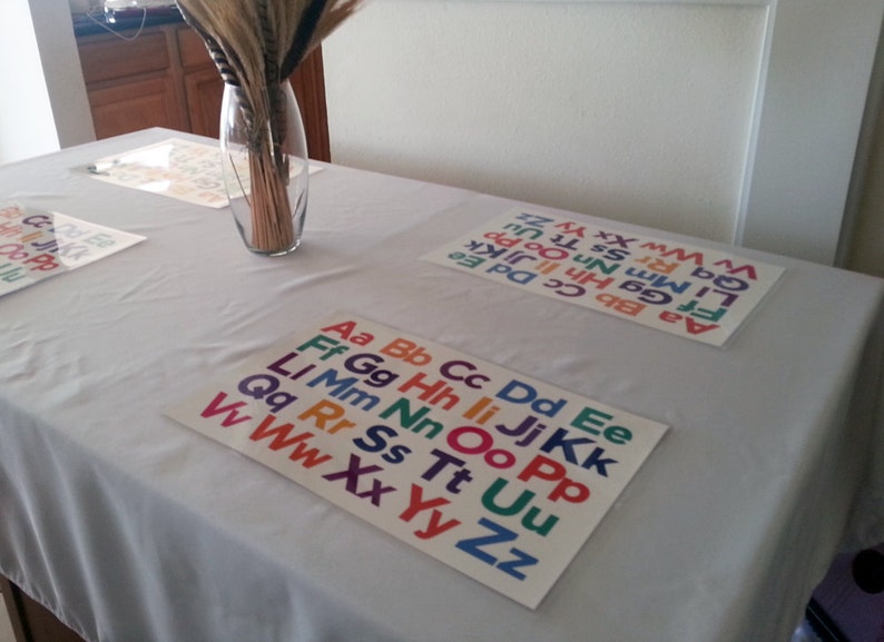 Instant Download Chicka Chicka Boom Boom Inspired Multi Color Alphabet Placemat image 2