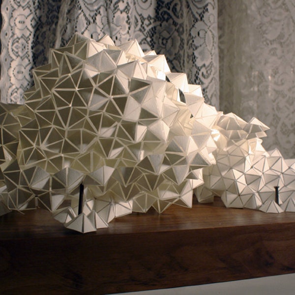 Geometric PVC-Paper and Wood sculpture