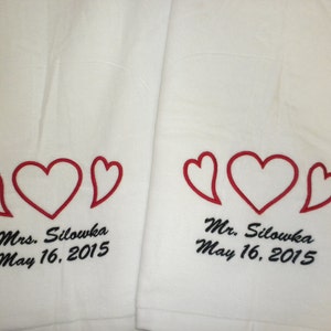 Juego de 2 toallas de playa personalizadas Mr. and Mrs. – Idea de regalo  para parejas – Idea de regalo para recién casados – Regalo de boda bordado