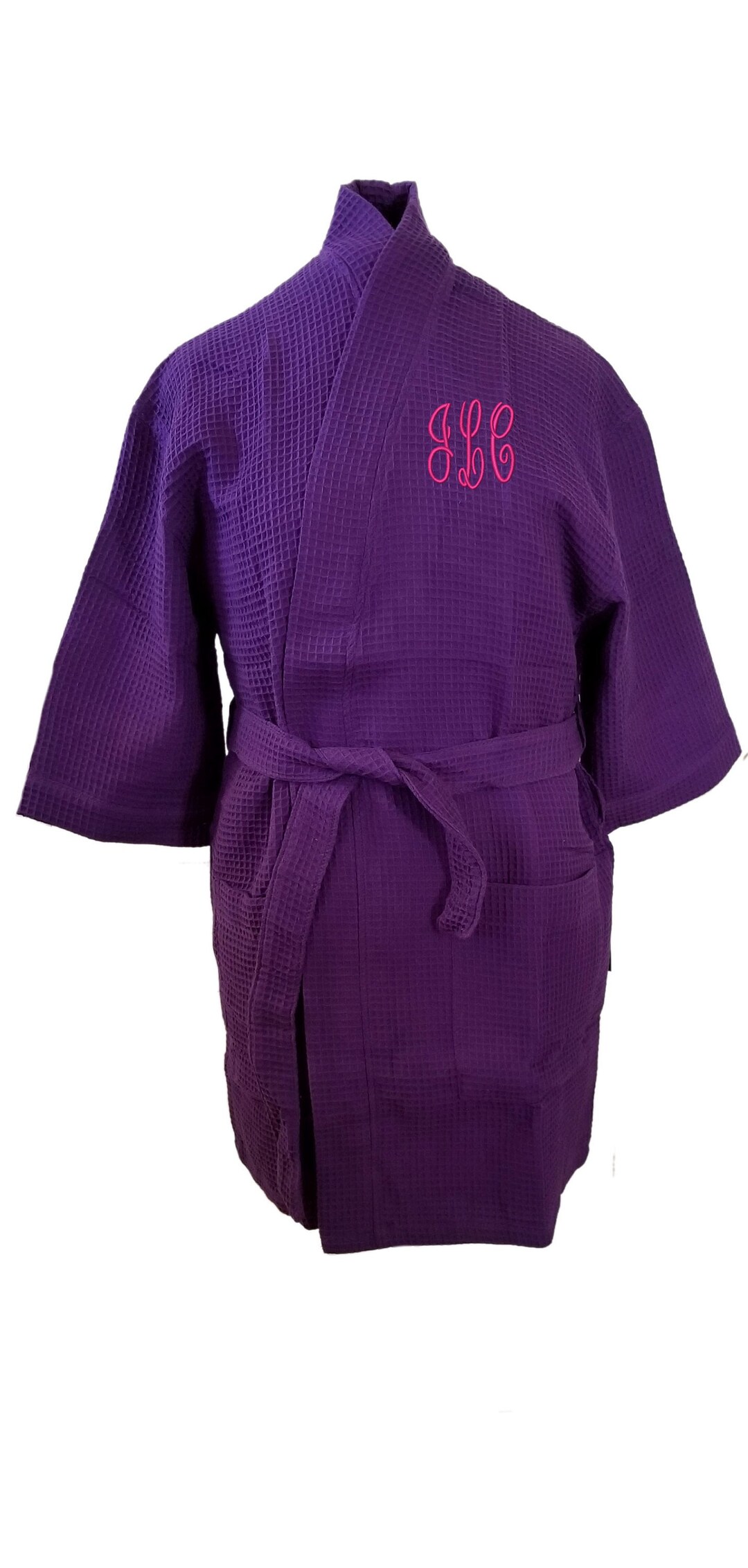 Monogrammed Bathrobe Personalized Names Cotton Waffle Robes Etsy