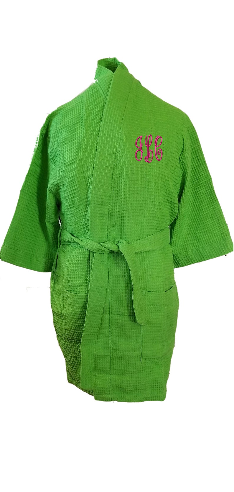 Monogrammed Bathrobe Personalized Names Cotton Waffle Robes Etsy