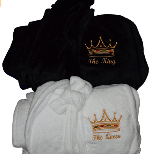 King and Queen Robes White Etsy