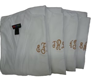 Custom Designed Monogrammed Bathrobes Personalized names, initials, artwork Christmas Gifts Terry Loop Travelers Robes