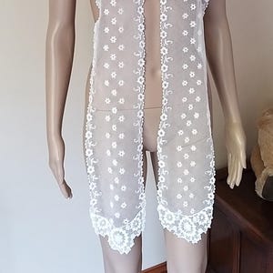 Victorian Lace Lappet-Embroidered Lace-89 Inches