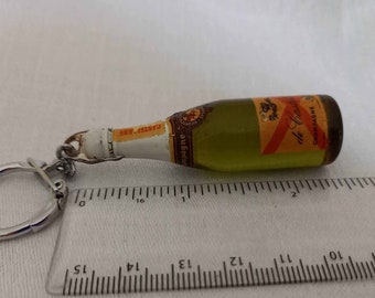 Vintage Advertising Keyring-French Champagne Bottle Keyring-3D-Rare