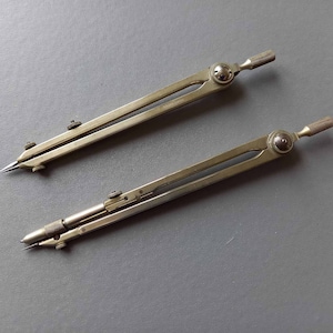 Vintage wiskundige tekening/technisch tekengereedschap-wetenschappelijk instrument-tekenkompas Lot X 2-Harling London