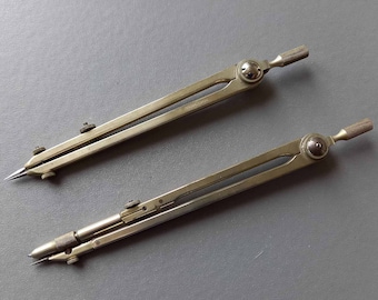 Vintage Mathematical Drawing / Technical-Drafting Tool-Scientific Instrument-Drawing Compass Lot X 2-Harling London