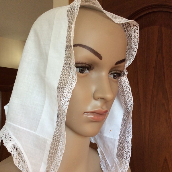 Victorian Ladies Day Bonnet-Cap-Hand Made-Original Antique-Bobbin Lace Trim
