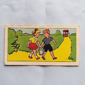 Vintage Bassett Süßwaren Trade Karte-Süße Zigarette Karte-Kinderreime-Jack Und Jill-1960er Jahre-Nr. 10