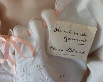 Antique Corset Camisole Cover, White Cotton Embroidered Eyelet 