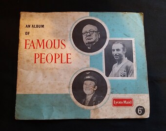 Vintage Confectionary Trading Cards Album-Lyons Maid-Famous People-Including Stanley Mathews-1960s