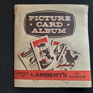 Álbum de cartões de troca de chá - Lamberts of Norwich - década de 1960