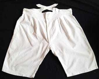 1940s French Mens Shorts-French Boxer Shorts-French Military Shorts-Authentic