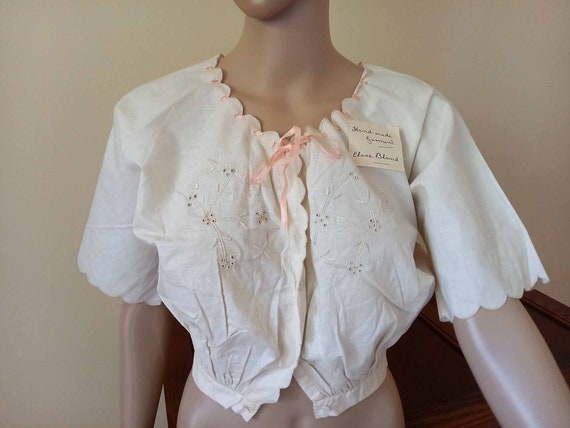 Edwardian Camisole-Corset Cover-Blouse-Hand Embro… - image 1