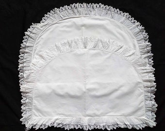 Edwardian Boudoir Cushion Cases-Lace Edge-Hand Made-Original-Authentic Antique Pillow Cases