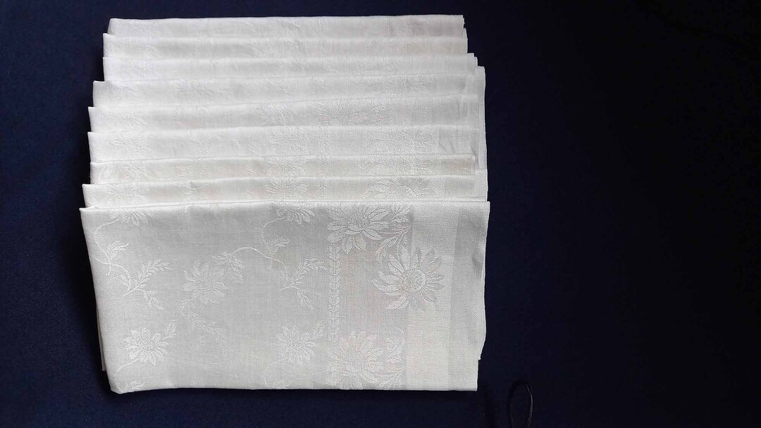Antique German Napkinspure Linen Damaskdaisy Patternleonhard Tietz A.gset of 923 Etsy UK