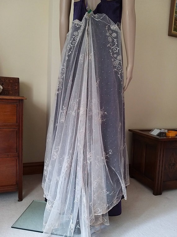 knee length dresses for ladies Vintage 1920s Cornflower Blue Tambour Beaded Silk Dress main image 0
