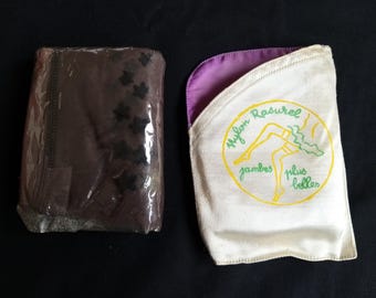 Vintage French Seamed Pattern Stockings in Satin Case-Nylon Rasurel Jambes Plus belles-1950s