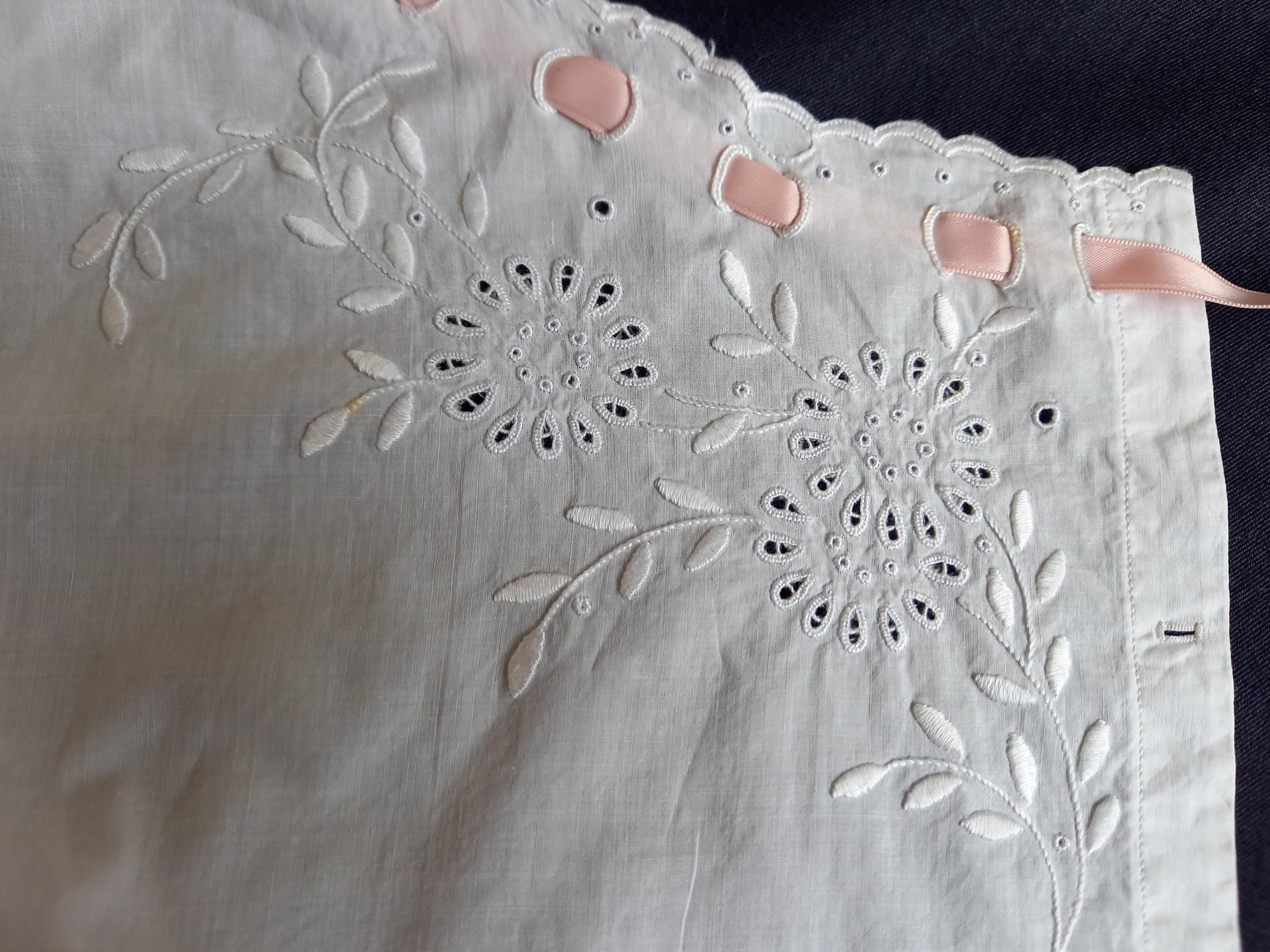 Antique Embroidered Corset Cover – Victorian Broderie Anglaise 
