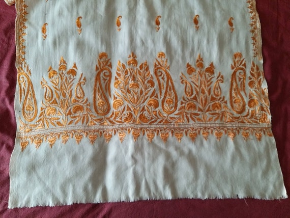 Vintage Indian Pashmina Cashmere Wrap-Hand Embroi… - image 4