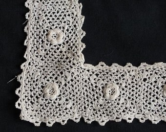 Antique Irish Crochet Collar-Lace-Victorian Collar-Edwardian Collar-Hand Made