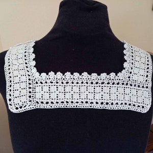 Antique White Crochet Lace Yoke-Negligee Yoke-Nightgown Yoke-Camisole Yoke-Dress Yoke-1910&#39;s
