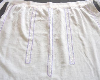 Victorian Lace Apron-Hand Made Lace- Hand Embroidered