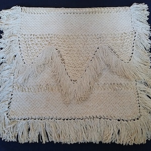 Custodia per camicia da notte vintage, custodia per lingerie, custodia per articoli da toeletta, custodia per camicia da notte con frange e fodera in raso di seta all'uncinetto, anni '20