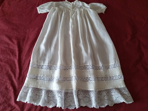Edwardian Babys Silk and Lace Dress-Christening G… - image 6