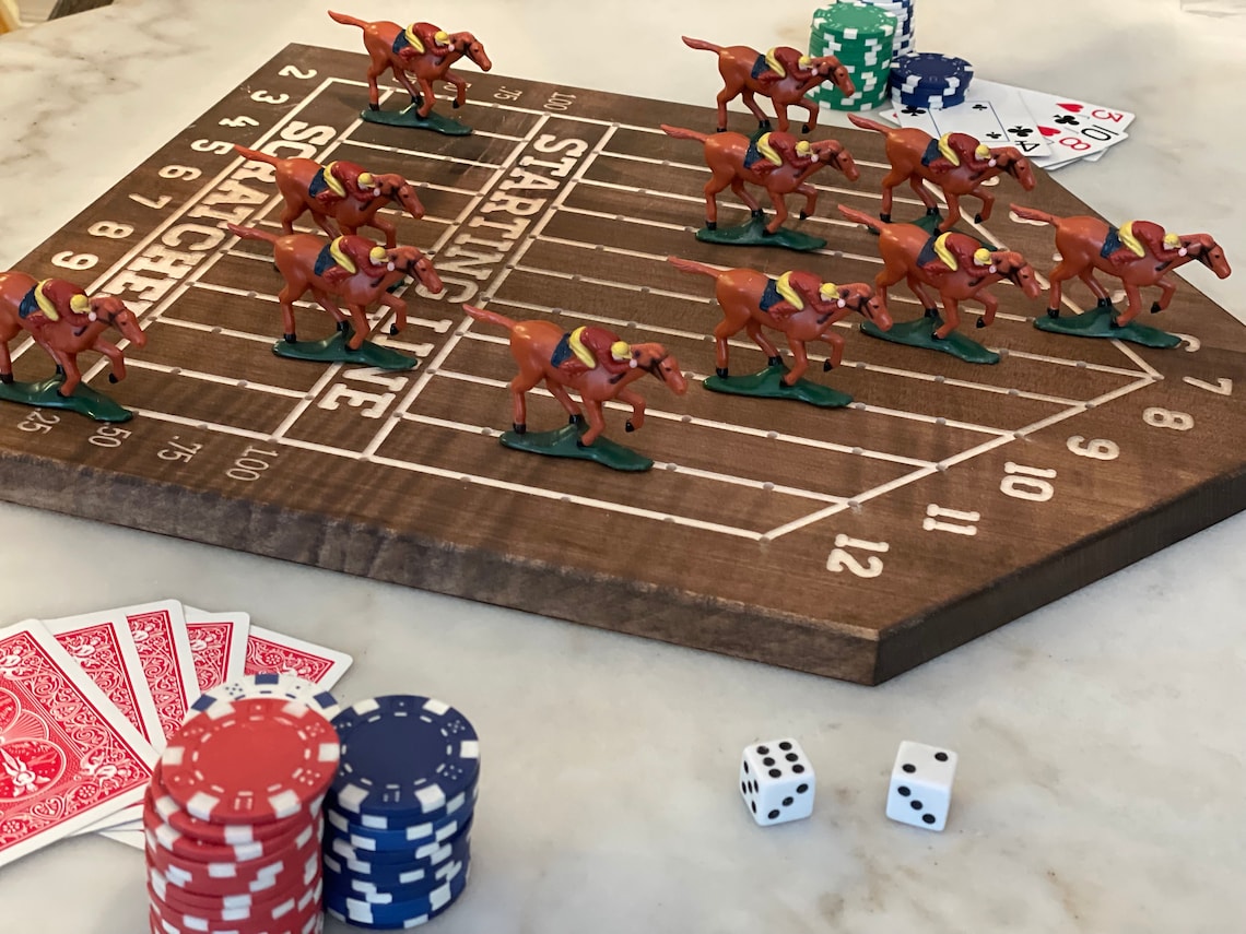 Custom Wooden Horse Race Game Etsy